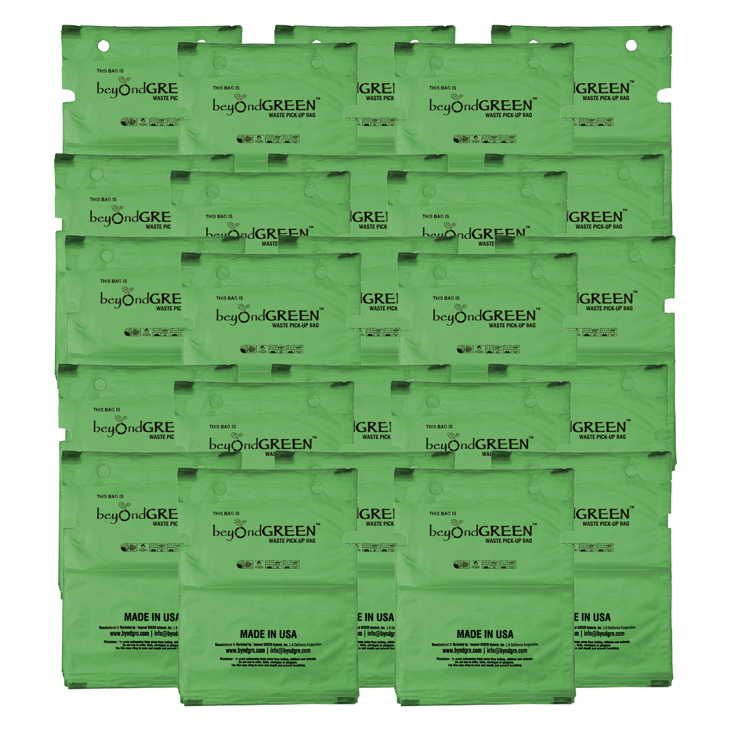Single-Pull Dog Waste Bags Refill Pack 100 Count, Unscented, Made in US