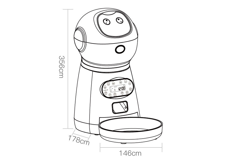 Automatic Pet Feeder With Stainless Steel Bowl | 3.5L Smart Robot