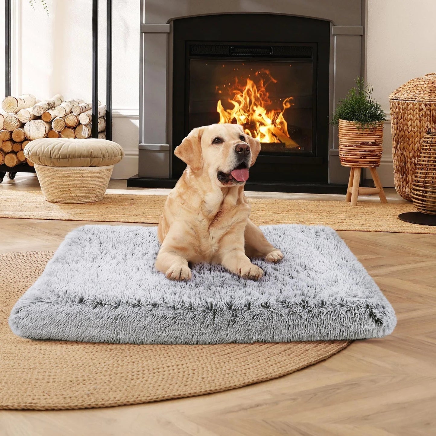 Dog Crate Bed | Orthopedic Egg Crate Foam | Gray