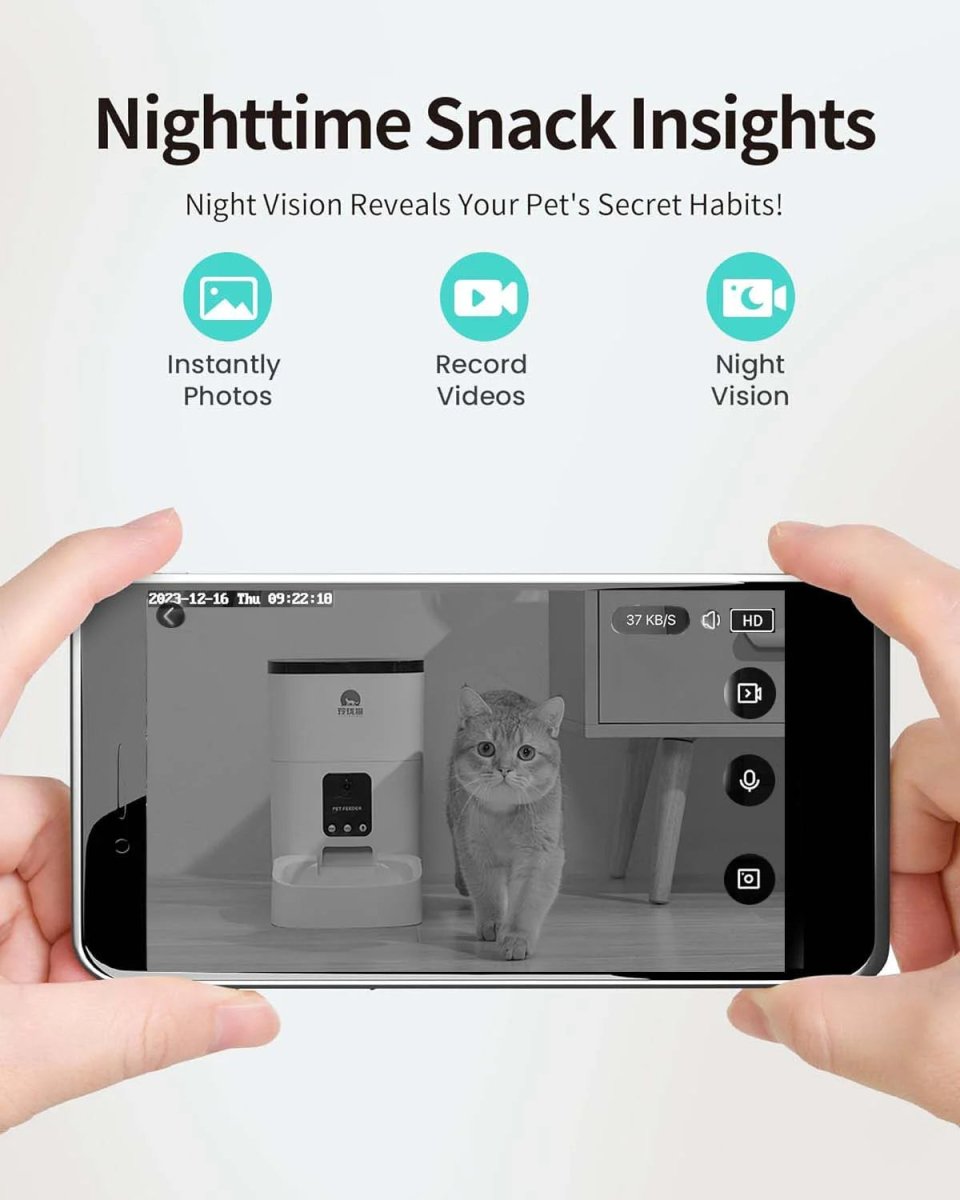 Automatic Pet Feeder With Camera And Wifi | 6L Smart Storage