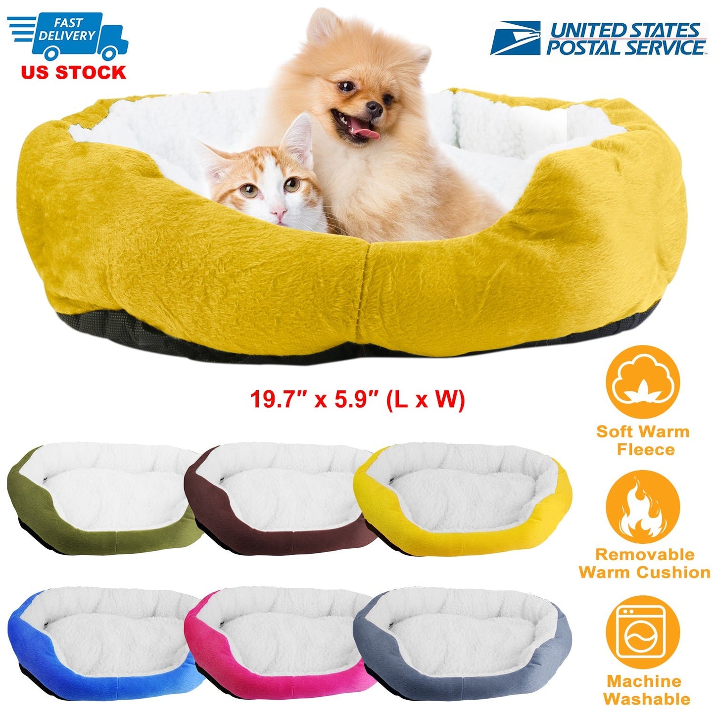 Washable Dog Bed | Reversible Lamb Cashmere Pet Bedding