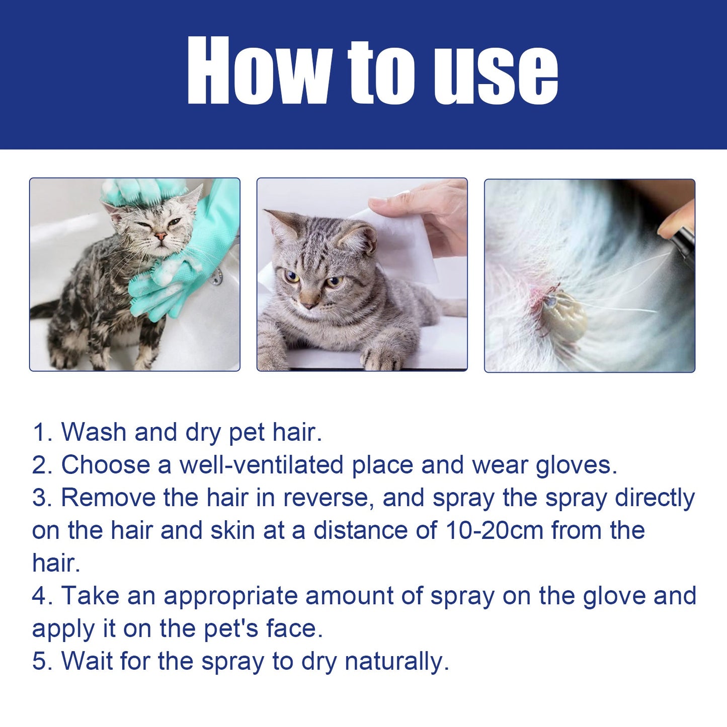 Natural Pet Flea and Tick Spray for Cats and Dogs | Lice and Mite Anti-Itch Treatment