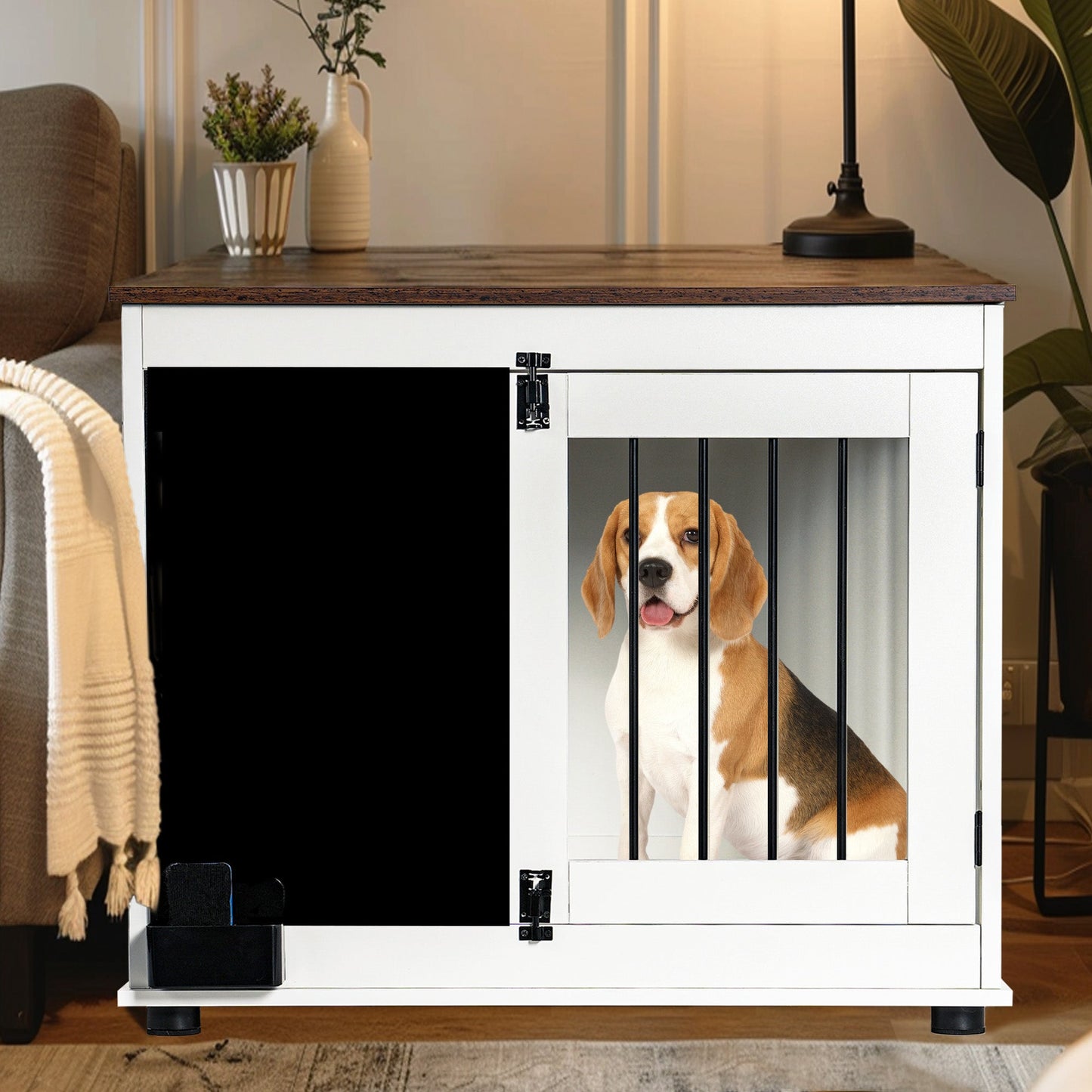 Furniture Style Dog Crate Side Table | Grey Indoor Kennel: The "Side Table" Crate