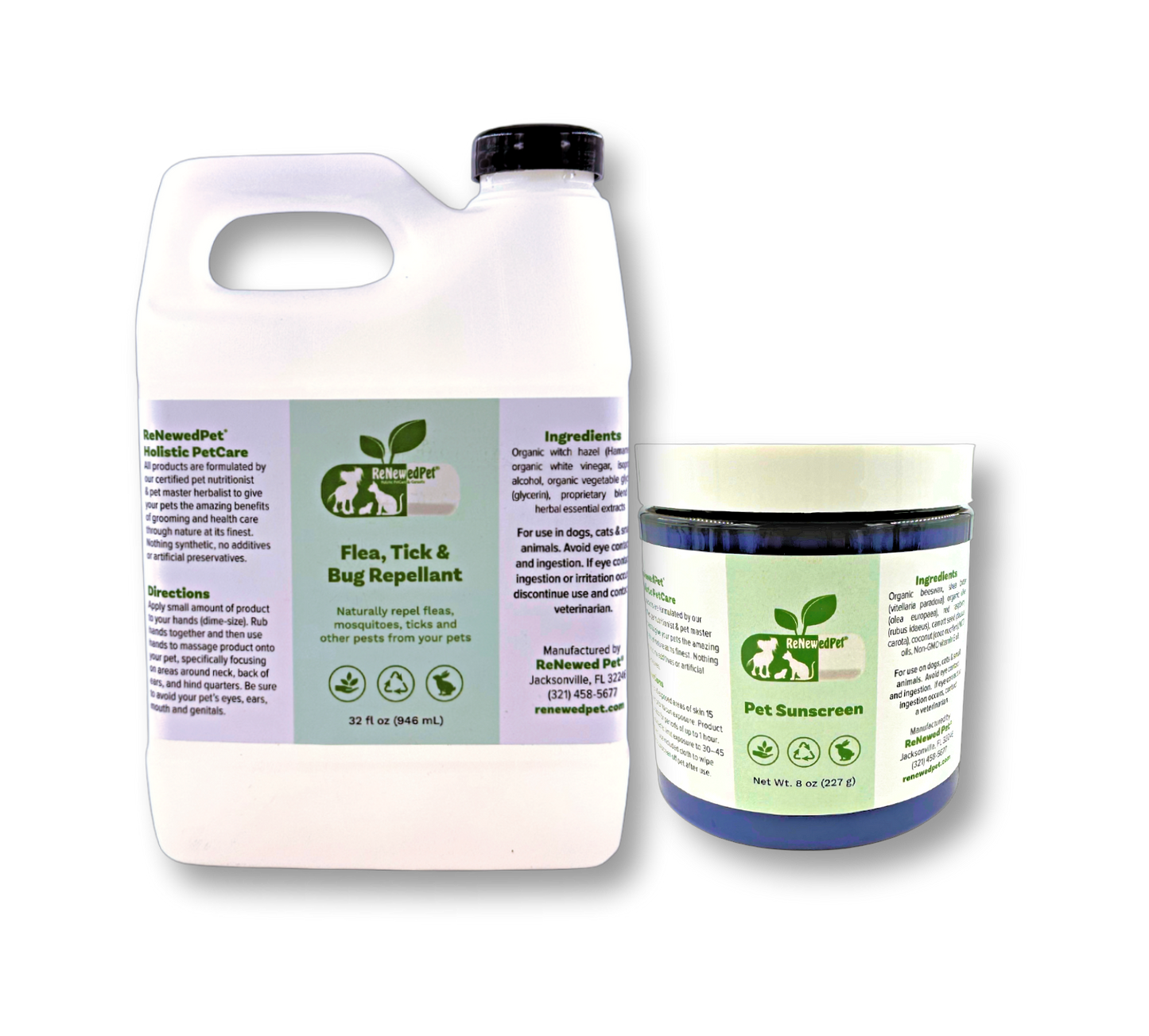 Natural Pet Sunscreen and Bug Repellent Outdoor Safety Kit