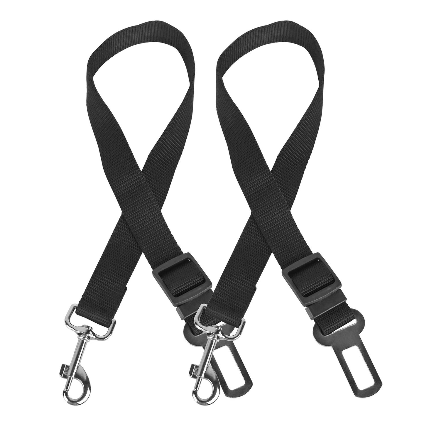 Adjustable Dog Seat Belt Leash 2-Pack | Nylon Pet Safety Harness Leads for Cars