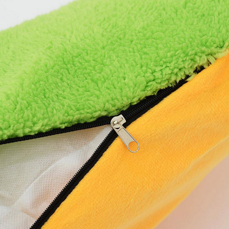 Hot Dog Shaped Dog Bed | Washable Novelty Pet Nest