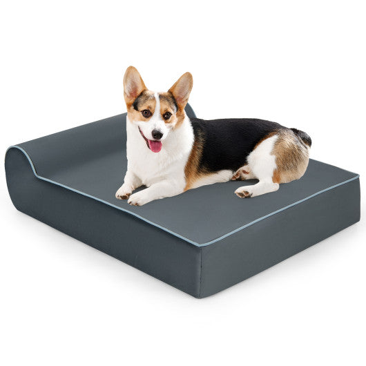 Orthopedic Dog Bed | Large Memory Foam Mat for Pets| Grey