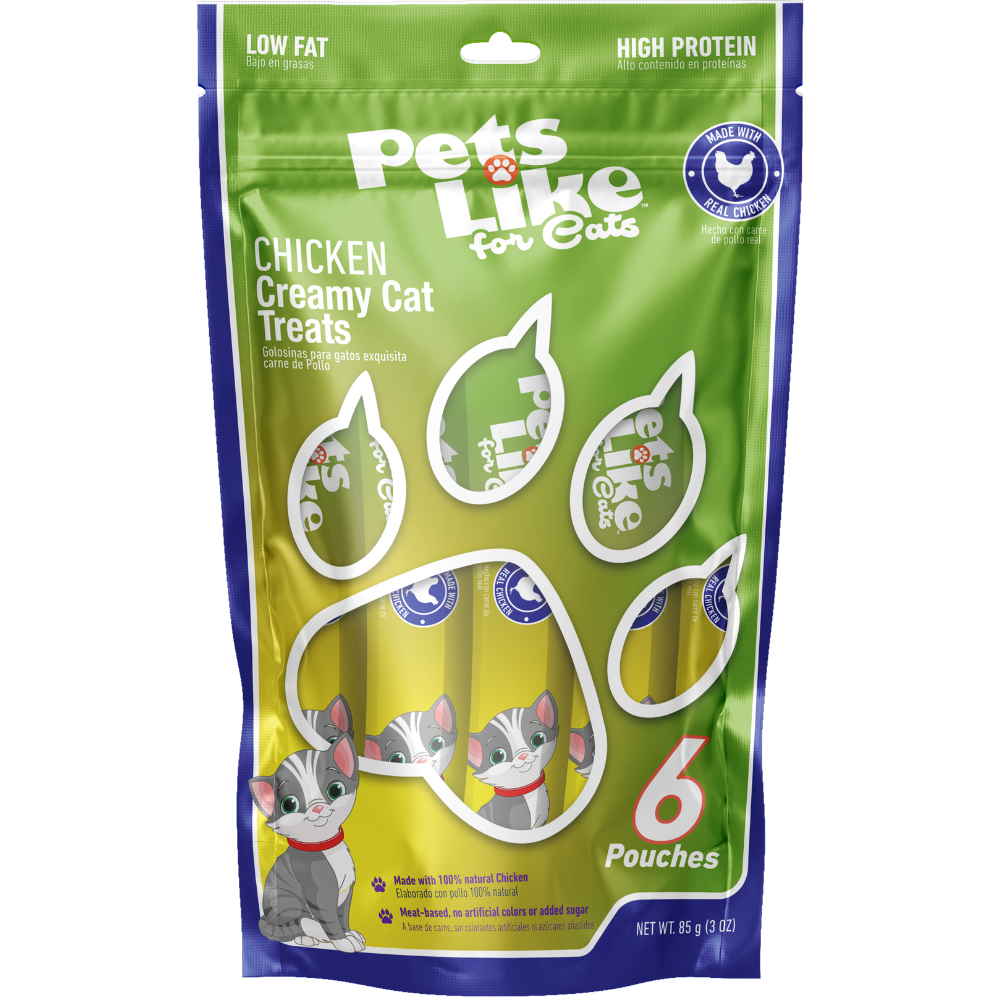 Pets Like Creamy Chicken Lickable Cat Treat – Hydrating Puree Snack (3.17 oz)