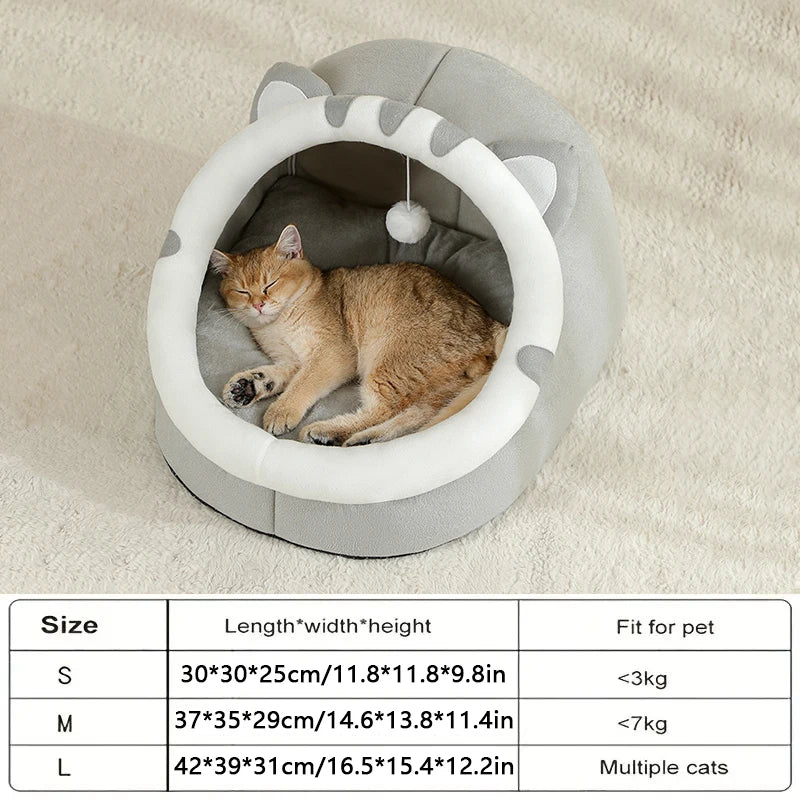 Cat Cave Bed, Washable Covered Kitten House | Cozy Indoor Hideaway