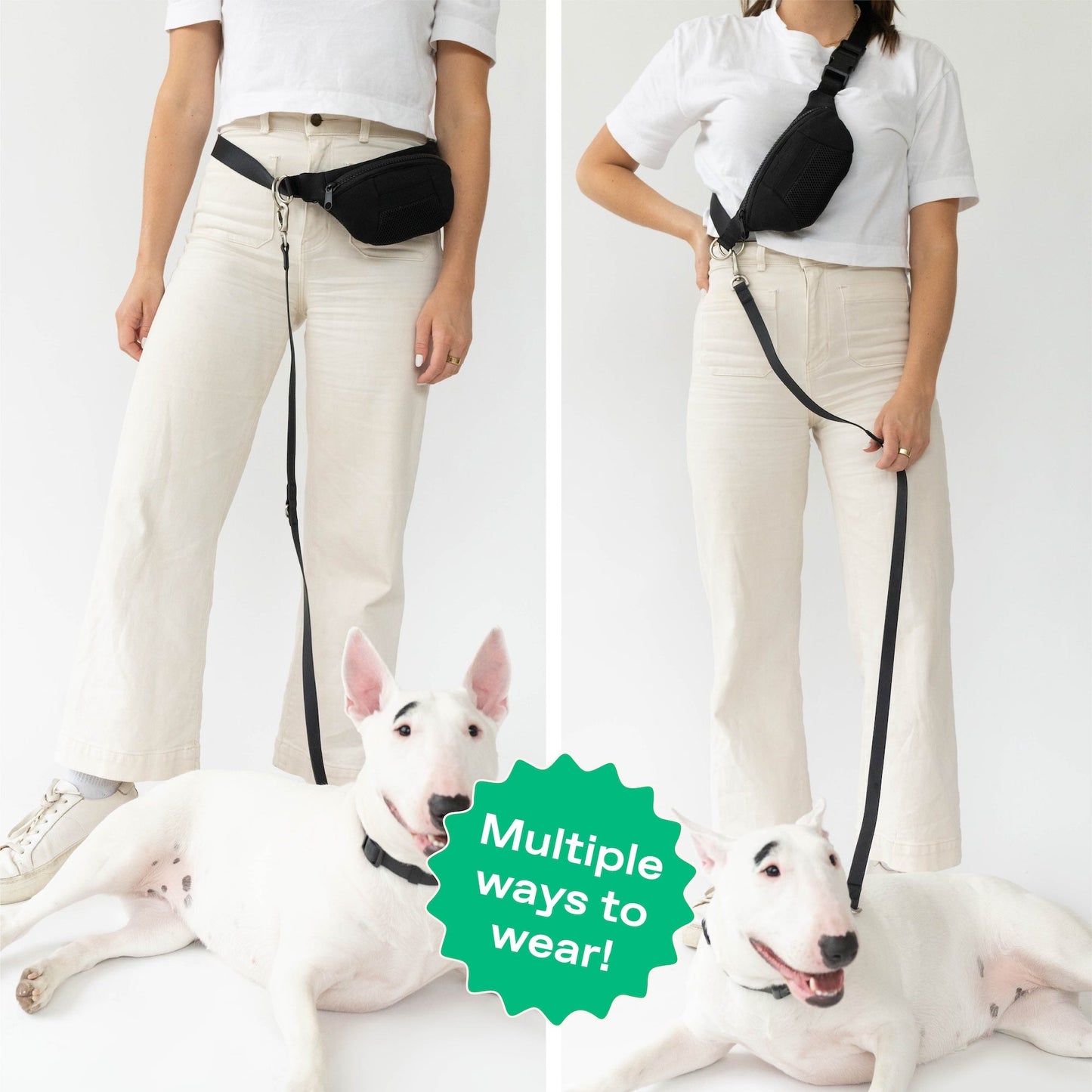 Hands-Free Neoprene Dog Sling Bag with 3.25ft Leash