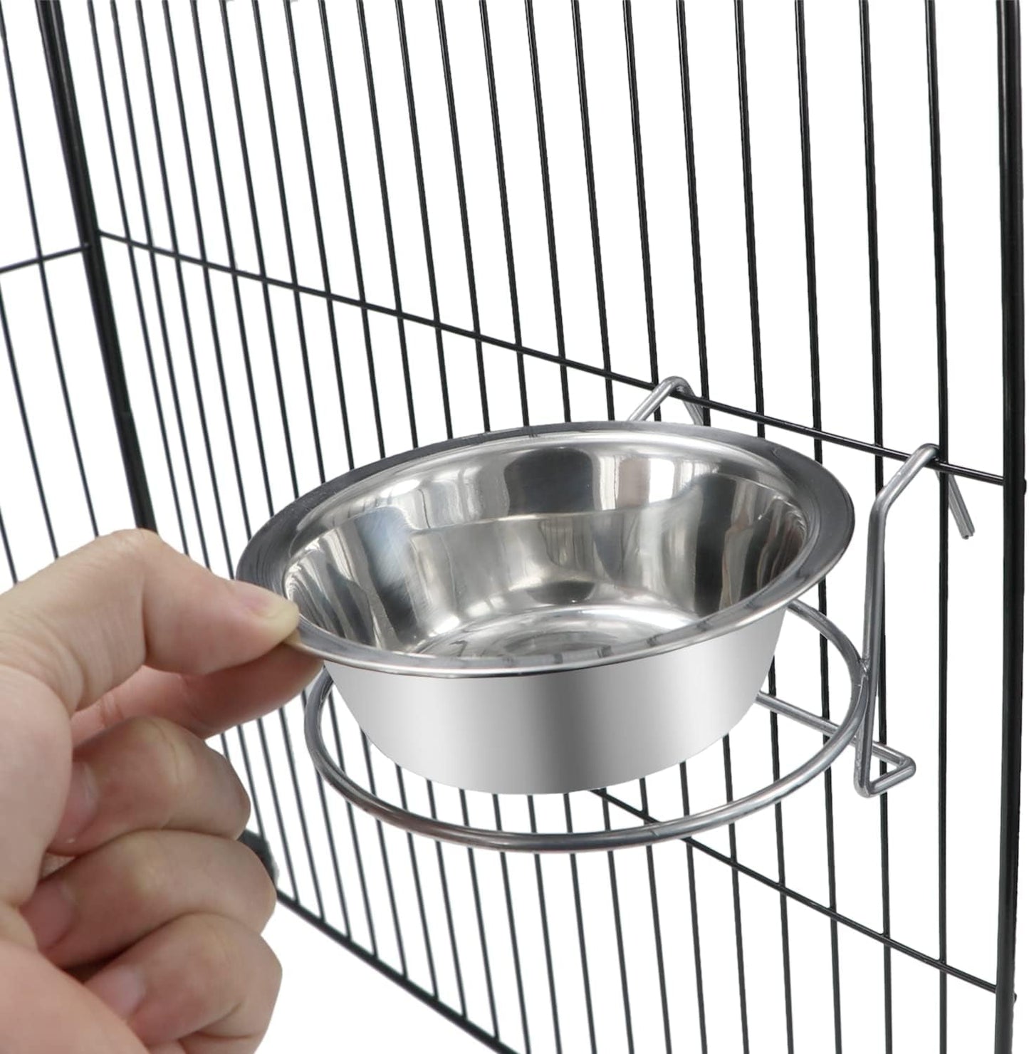 Stainless Steel Crate Water Bowl For Small Dogs - Hanging