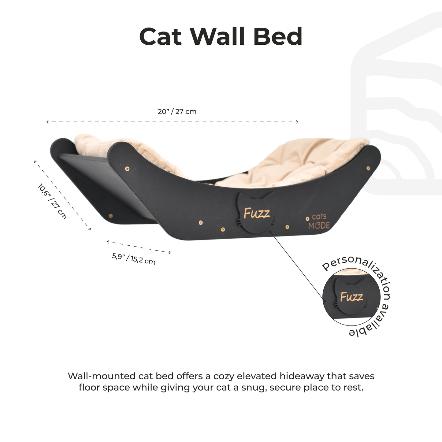 Cat Curve Wall Bed, Wall Mounted Curved Shelf