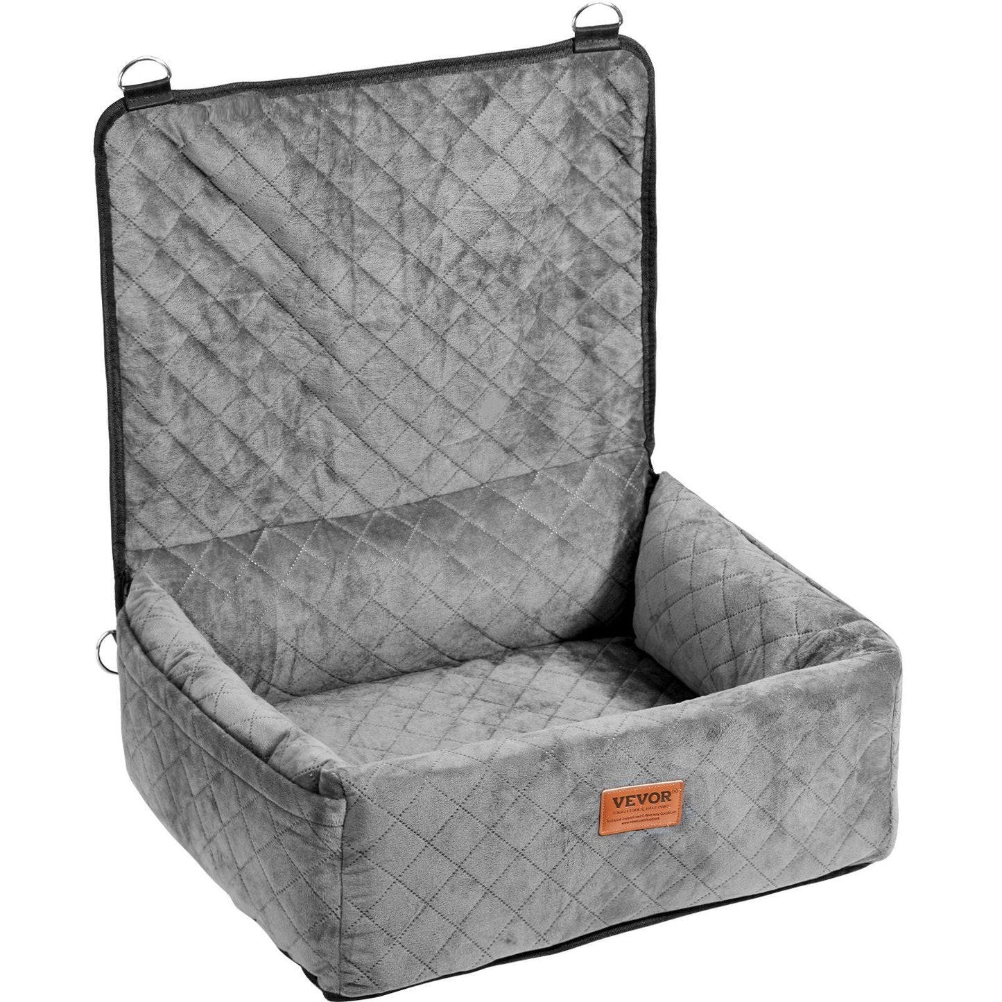 Dog Booster Car Seat for Small to Medium Dogs up to 40 lbs | Gray Pet Travel Bed