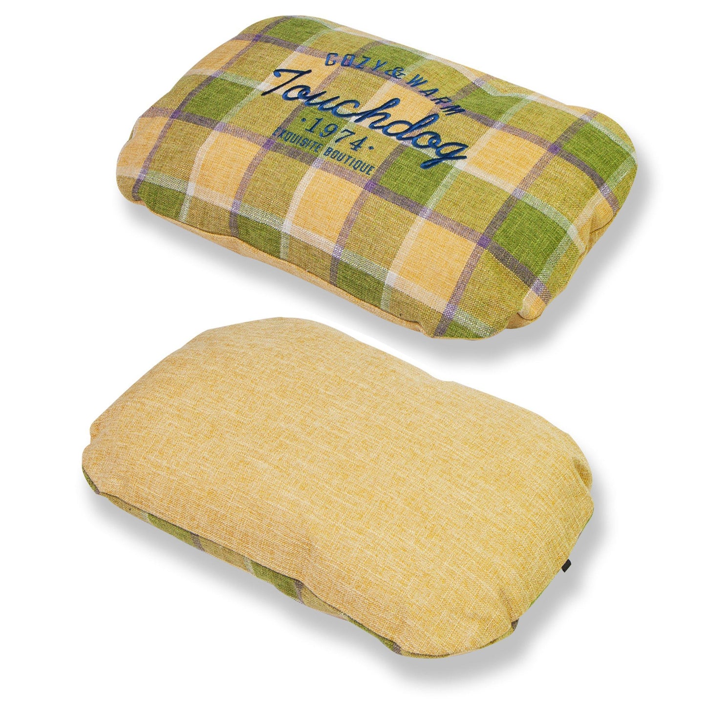 Plaid Oval Dog Bed | Water Resistant Pet Sofa | Machine Washable | M-L