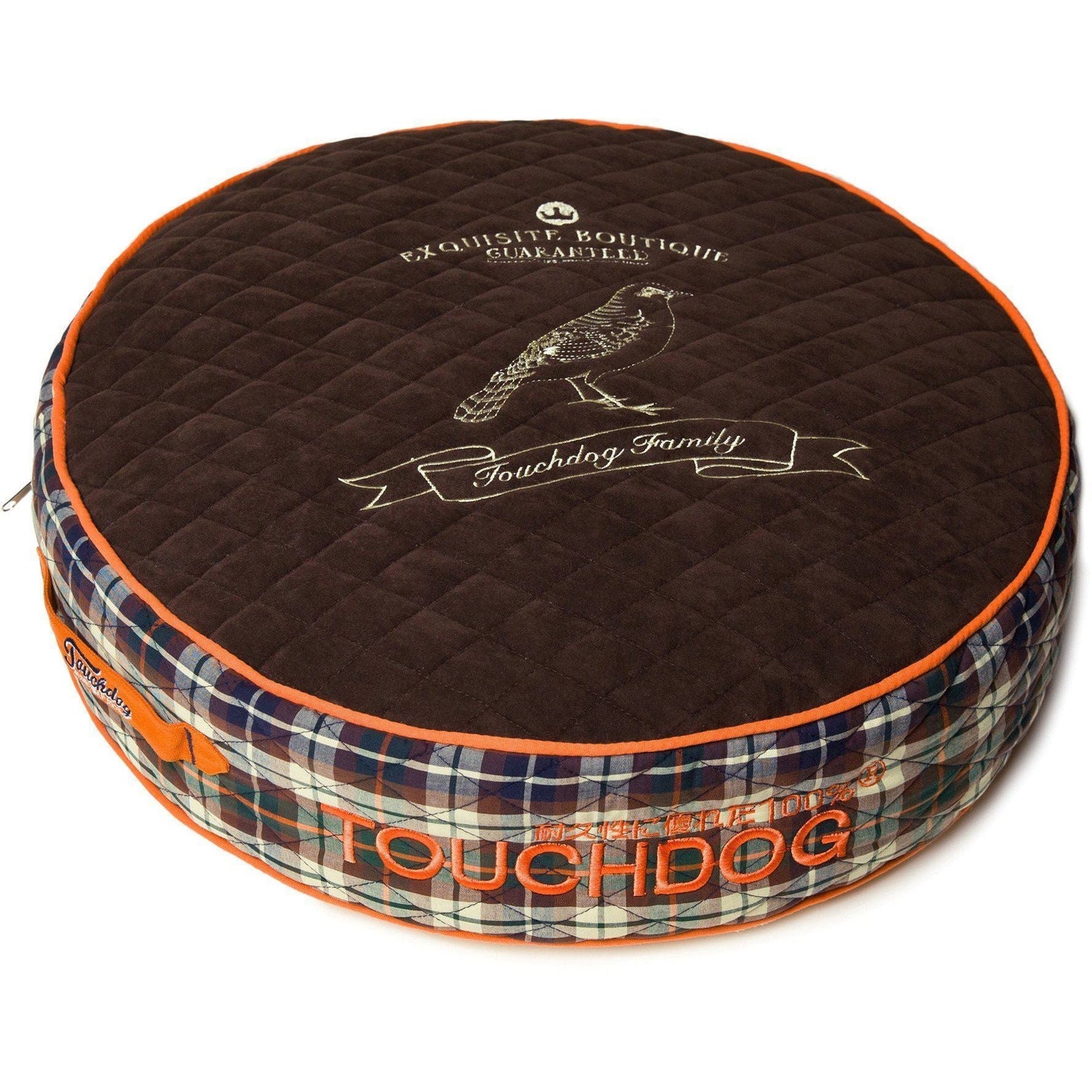 Designer Dog Bed | Bark-Royale Quilted Premium Rounded Bed with Handle | Small-Large