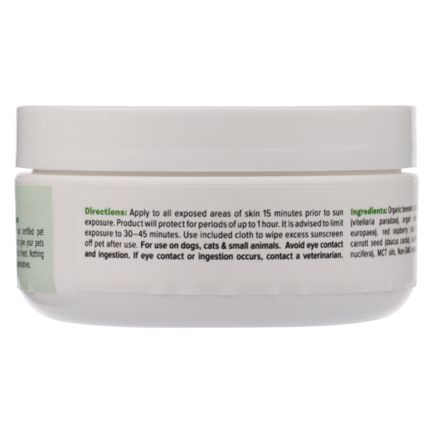 Dog Sunscreen for Skin and Nose Protection: Organic Zinc-Free Balm | 1, 2, 4, or 8 oz