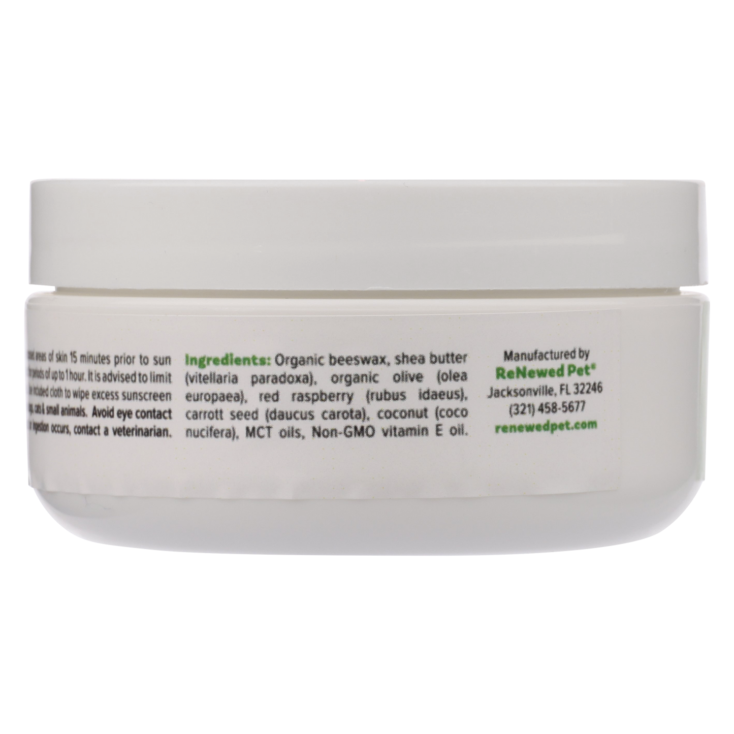 Dog Sunscreen for Skin and Nose Protection: Organic Zinc-Free Balm | 1, 2, 4, or 8 oz