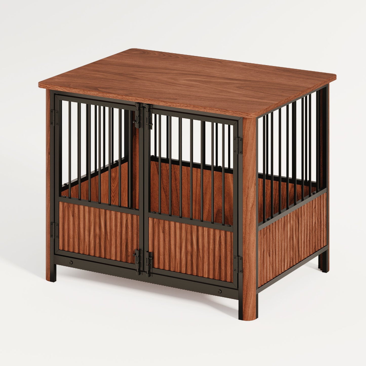 Furniture Style Dog Crate End Table | Modern Walnut Kennel for Small Dogs