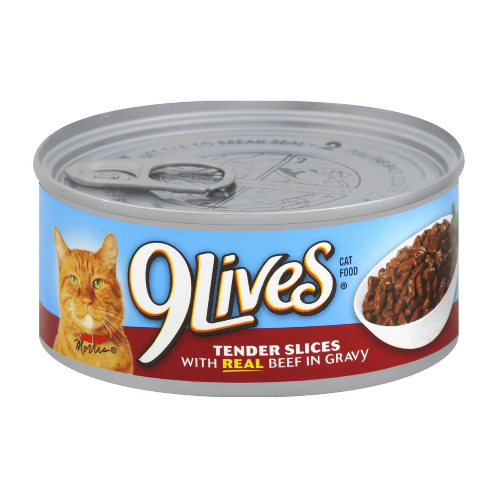 9Lives Hearty Cuts Wet Cat Food – Beef & Chicken in Gravy (5.5 oz Can)