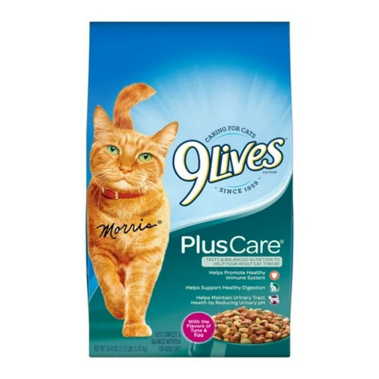 9Lives Plus Care Dry Cat Food – Urinary Tract Health with Tuna & Egg (3.15 lb Bag)