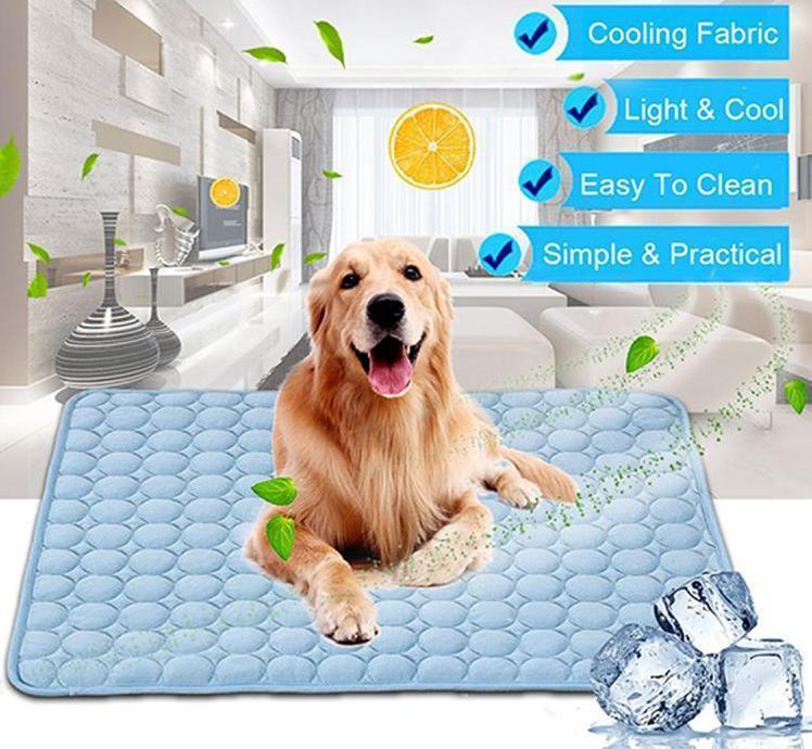 Ice Silk Pet Cooling Mat | Self-Cooling Breathable Pad