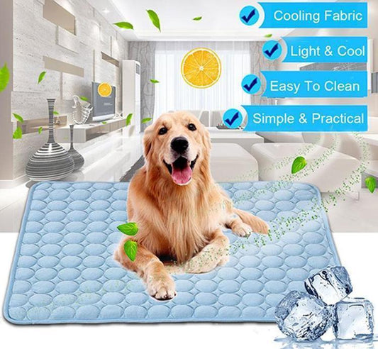 Ice Silk Pet Cooling Mat | Self-Cooling Breathable Pad