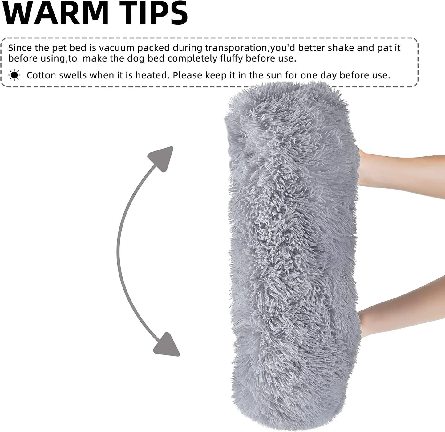 Plush Cat Bed for Indoor Cats & Small Dogs | 26" Washable Cushion