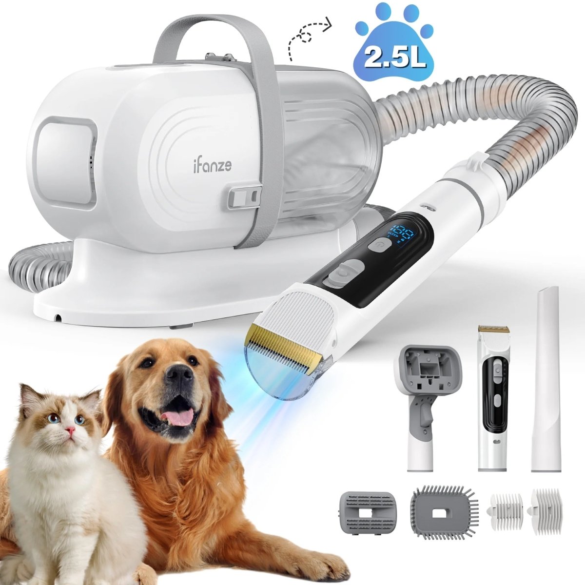 Dog Grooming Kit & Vacuum | Pet Grooming Vacuum with 14KPa Suction