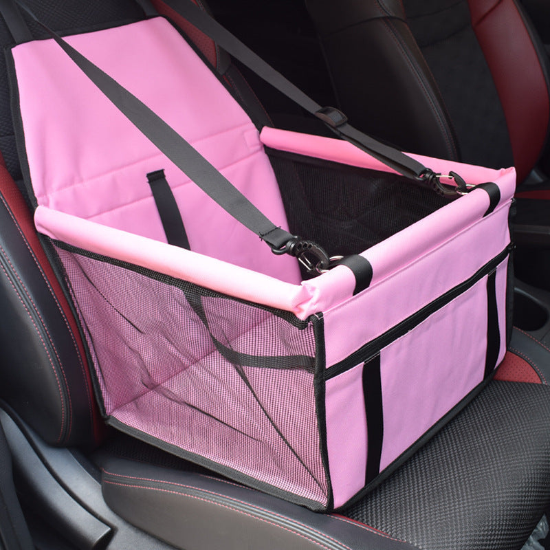 Dog Safety Mesh Travel Carrier Basket : Waterproof Booster Car Seat for Small Pets