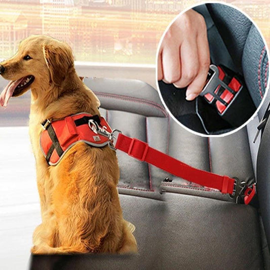 Safe Travels: Adjustable Car Seat Pet Traction Harness | Universal Tangle-Free Safety Lead