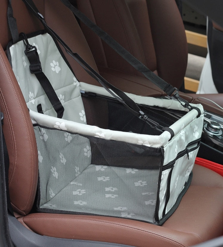 Dog Safety Mesh Travel Carrier Basket : Waterproof Booster Car Seat for Small Pets