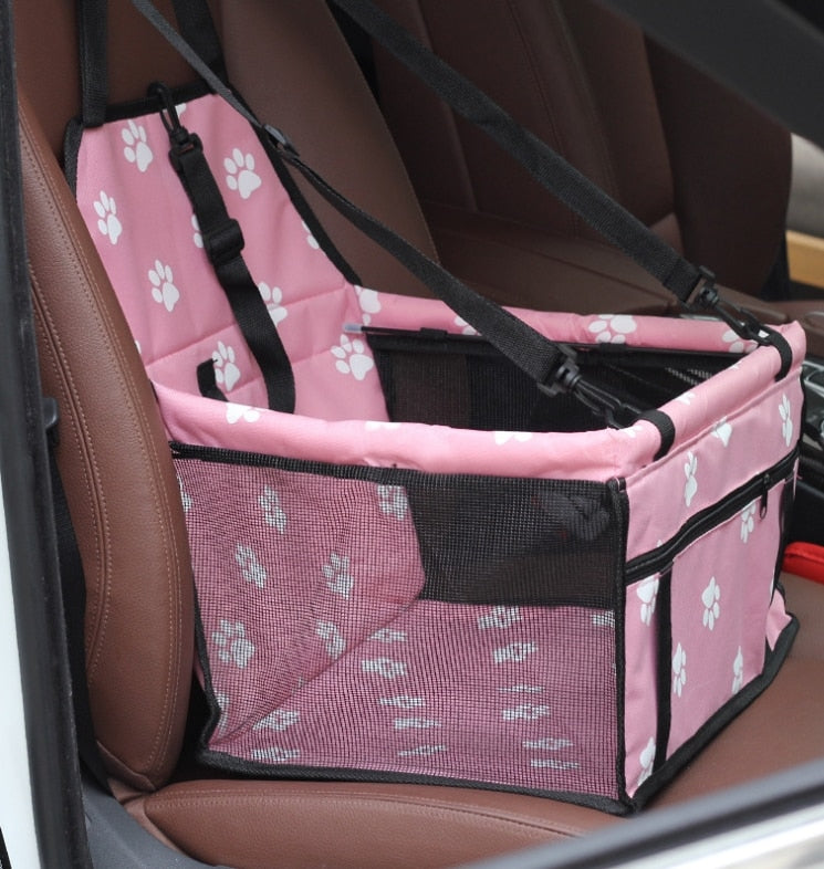 Dog Safety Mesh Travel Carrier Basket : Waterproof Booster Car Seat for Small Pets