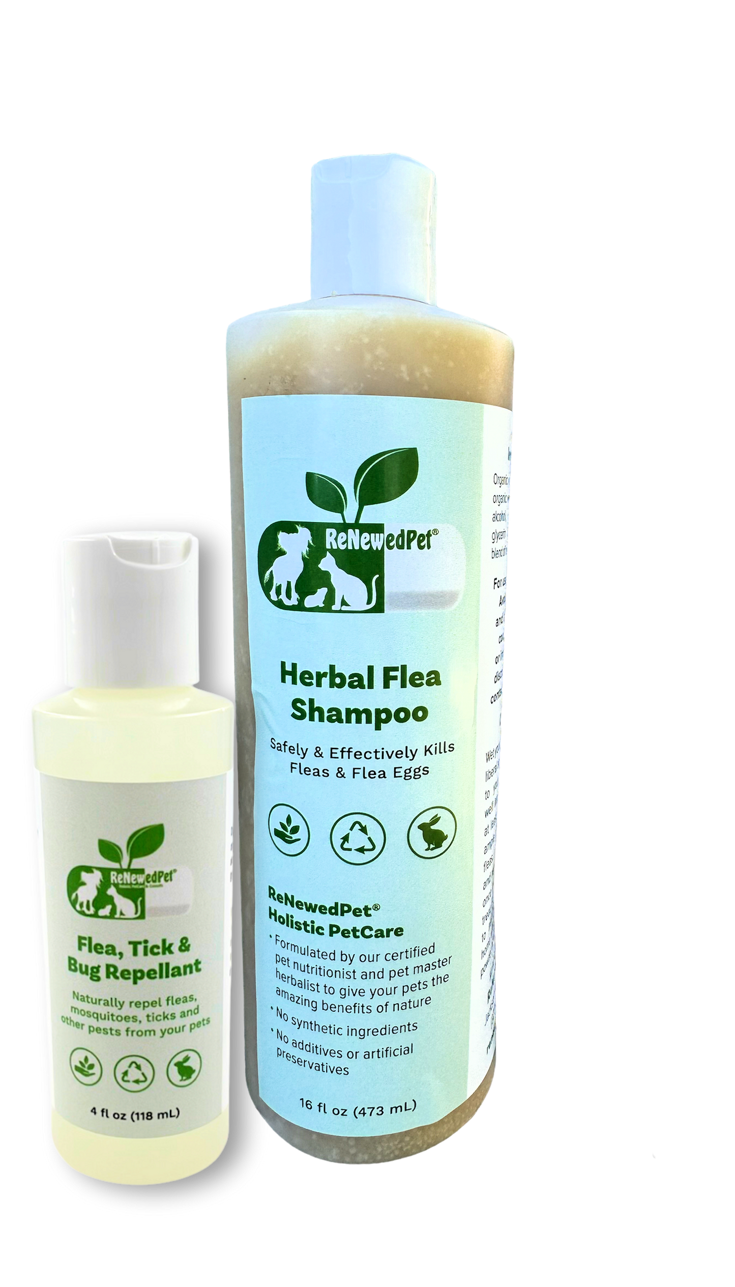 Natural Flea and Tick Treatment Kit for Dogs and Cats | Pet Shampoo & Repellent
