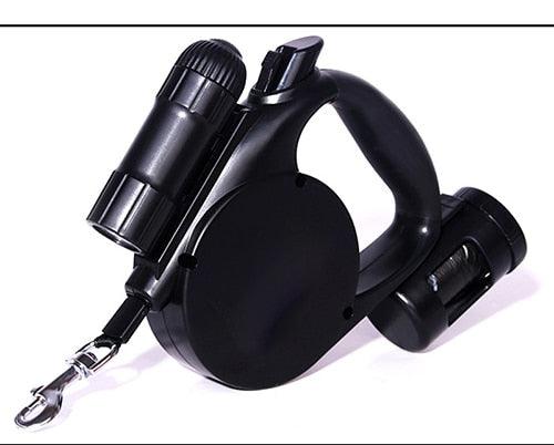 LED Retractable Dog Leash 4.5m with Waste Bag Dispenser, Up to 20kg