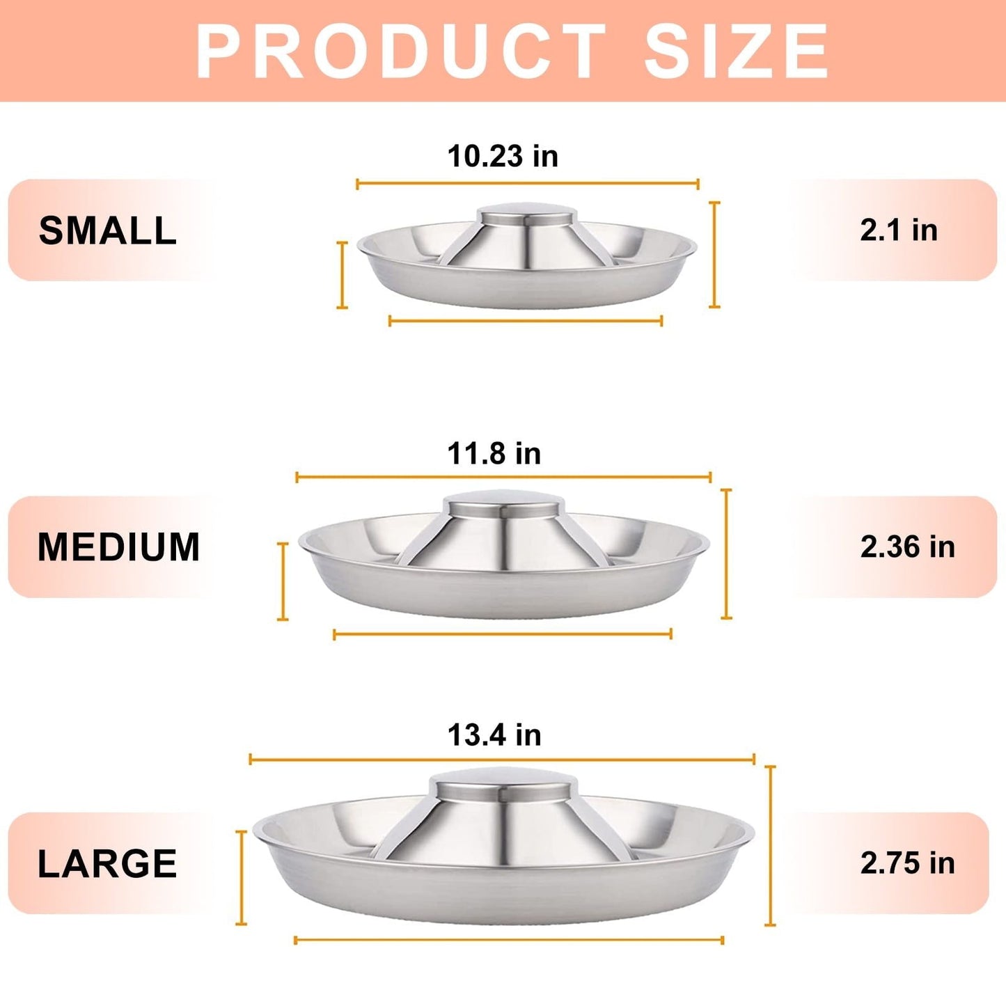 Puppy Feeder Bowl, Stainless Steel Dog Bowls for Puppy, Food Feeding Weaning Bowl for Small Dogs Cats Pets (Small Size, 10.23 Inch)
