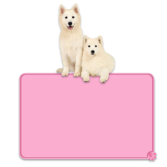 Silicone Dog Bowl Mat With Raised Edges | Waterproof Non-Slip Pet Mat