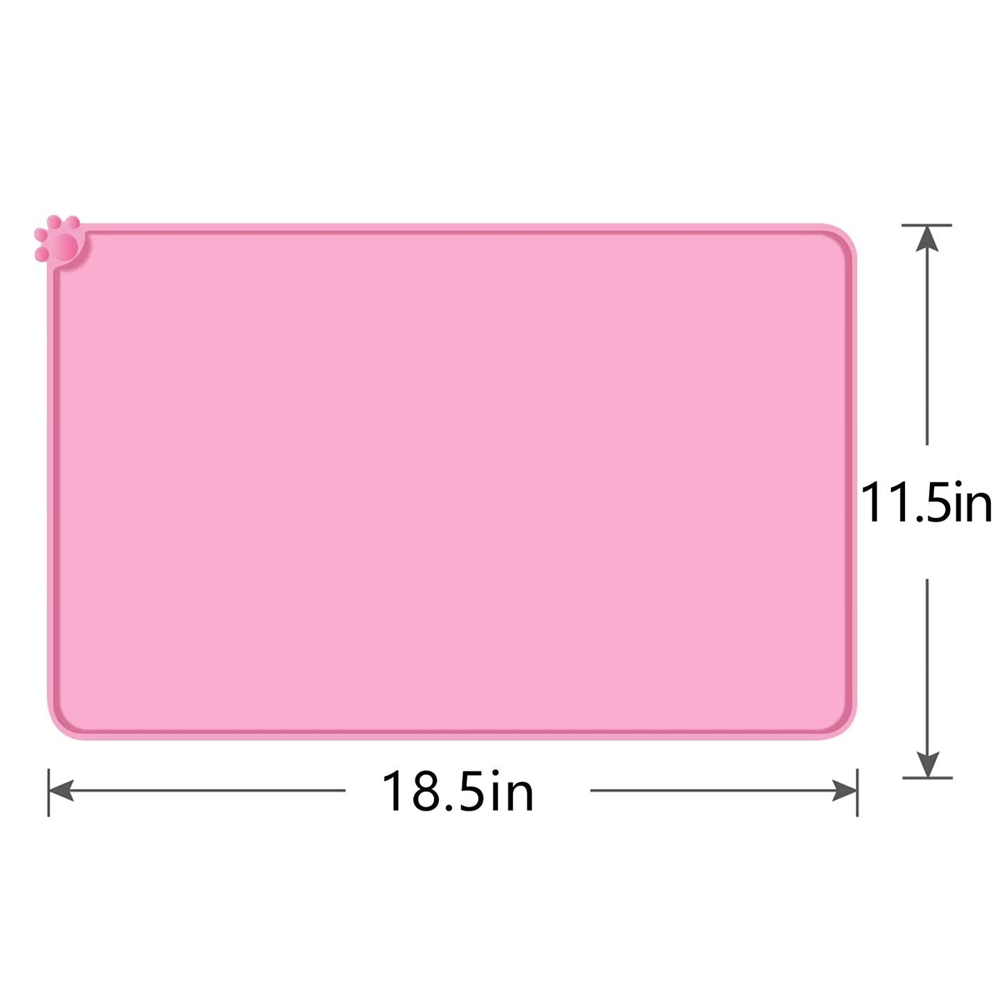 Silicone Dog Bowl Mat With Raised Edges | Waterproof Non-Slip Pet Mat