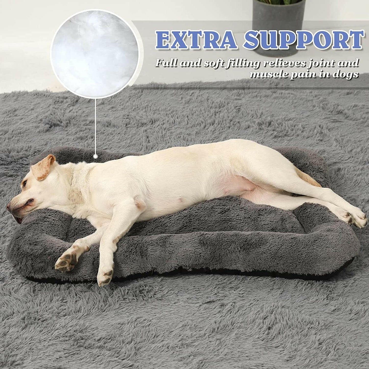 Large Calming Dog Bed | Orthopedic Anxiety Relief for Medium to Large Dogs | 36x24 Inch Machine Washable