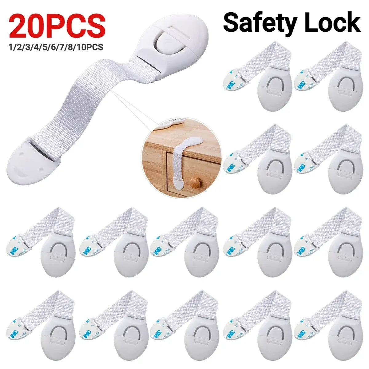 Pet Cabinet Safety Locks for Dogs & Cats, Adjustable Drawer & Door Locks