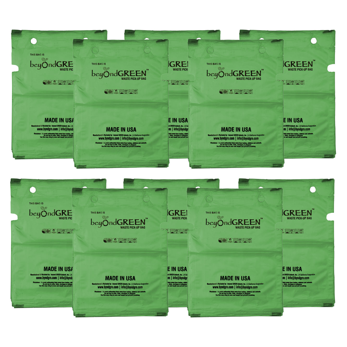 Single-Pull Dog Waste Bags Refill Pack 100 Count, Unscented, Made in US