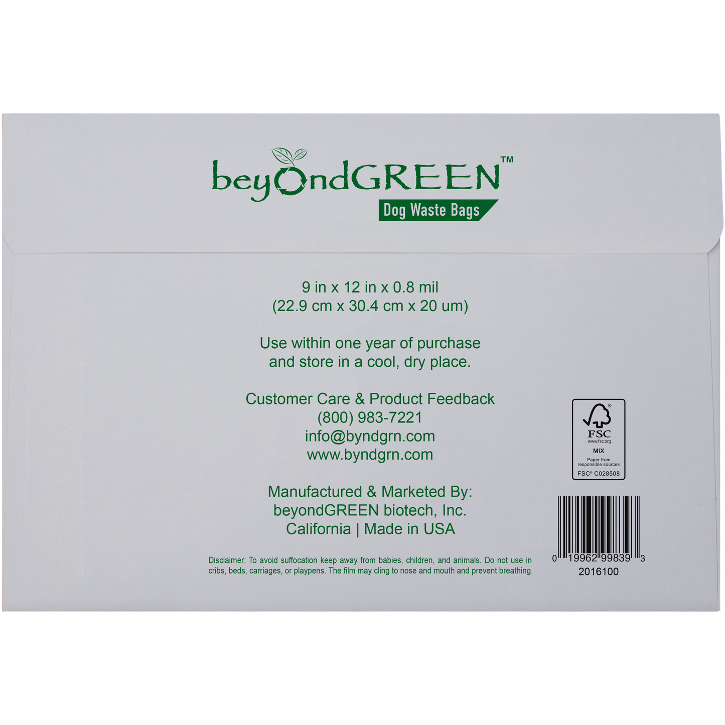 Single-Pull Dog Waste Bags Refill Pack 100 Count, Unscented, Made in US