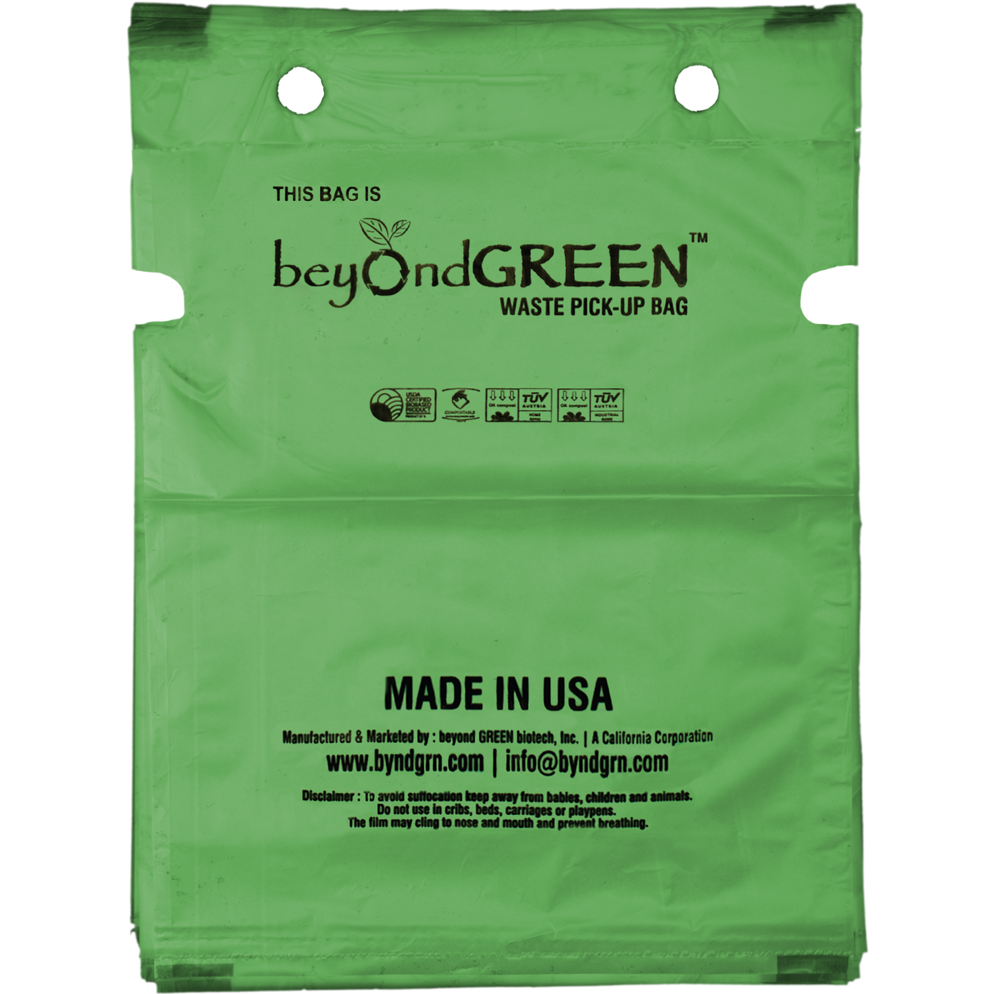 Single-Pull Dog Waste Bags Refill Pack 100 Count, Unscented, Made in US