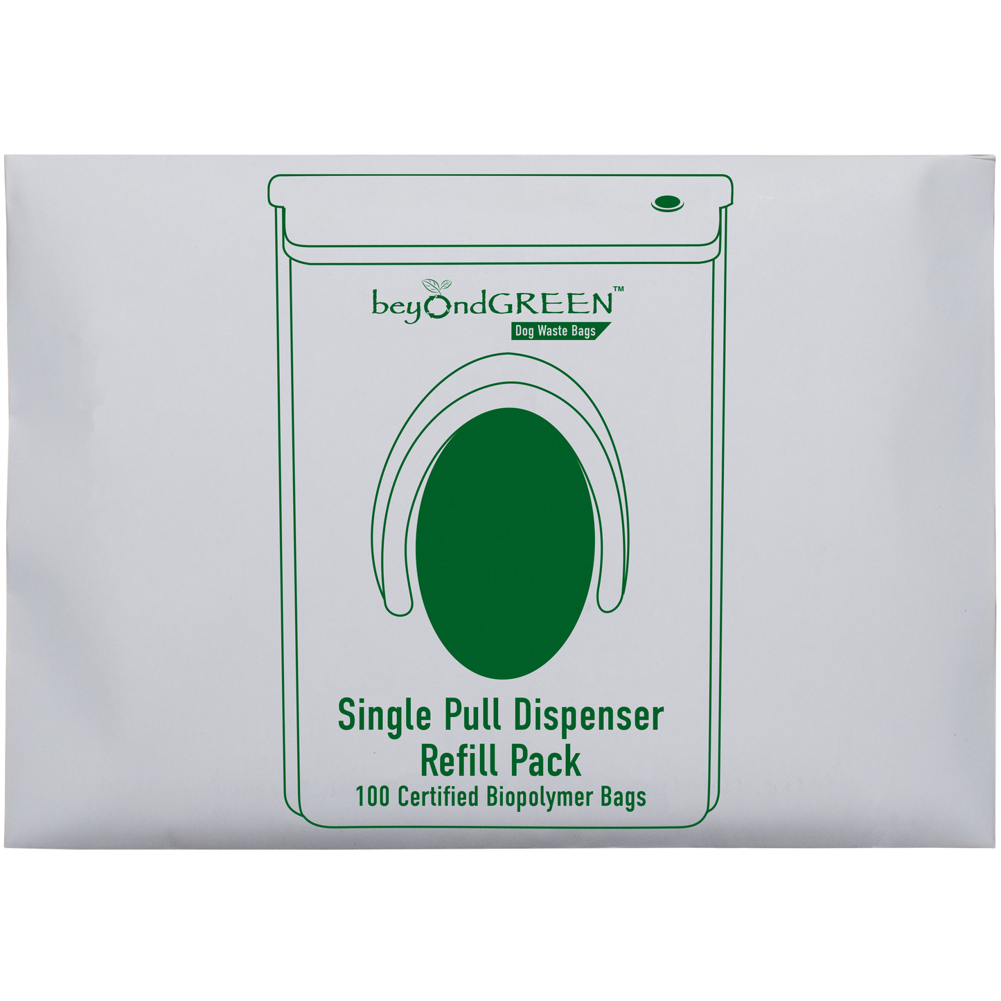 Single-Pull Dog Waste Bags Refill Pack 100 Count, Unscented, Made in US
