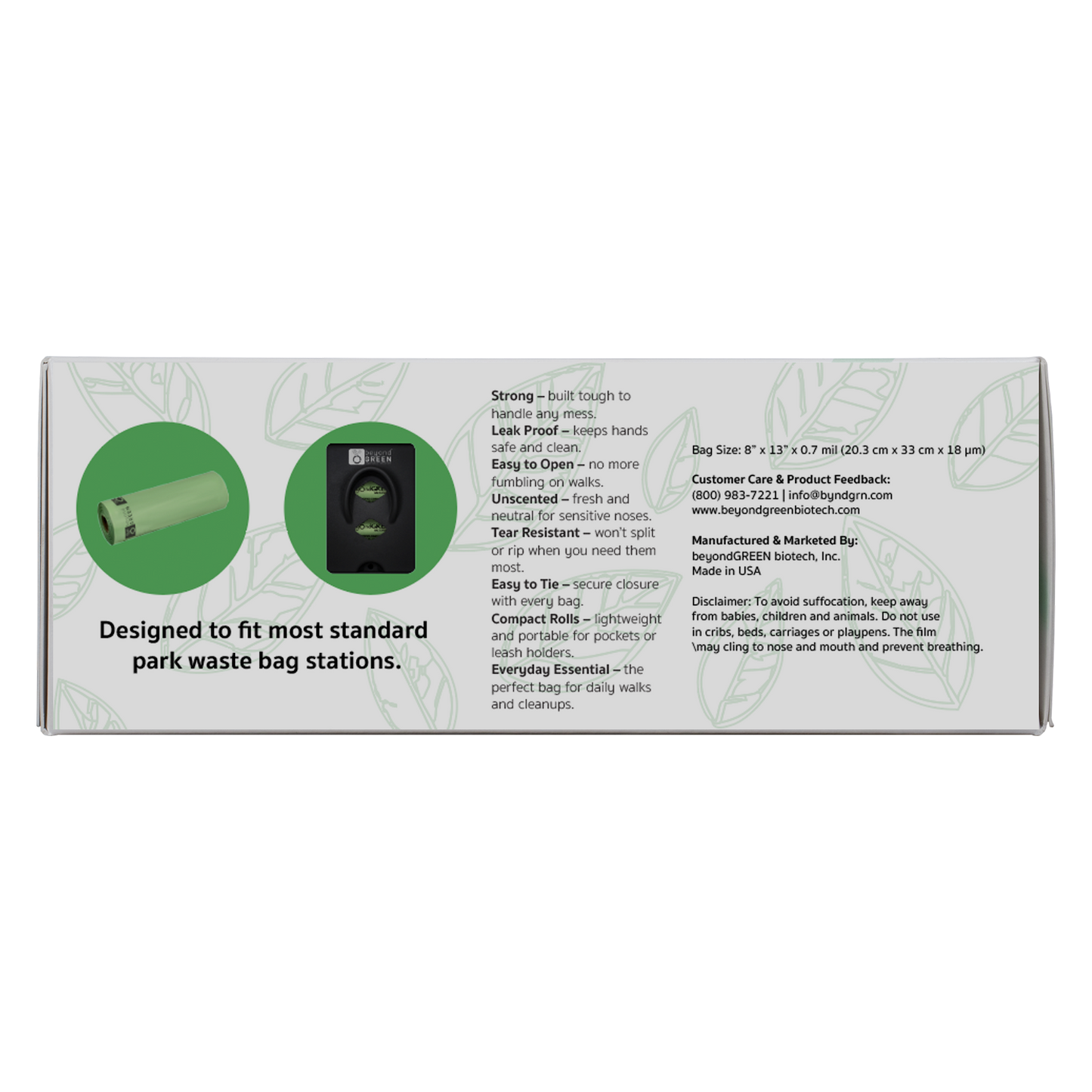 beyondGREEN Dog Poop Bags | 200 Count Unscented Bulk Roll