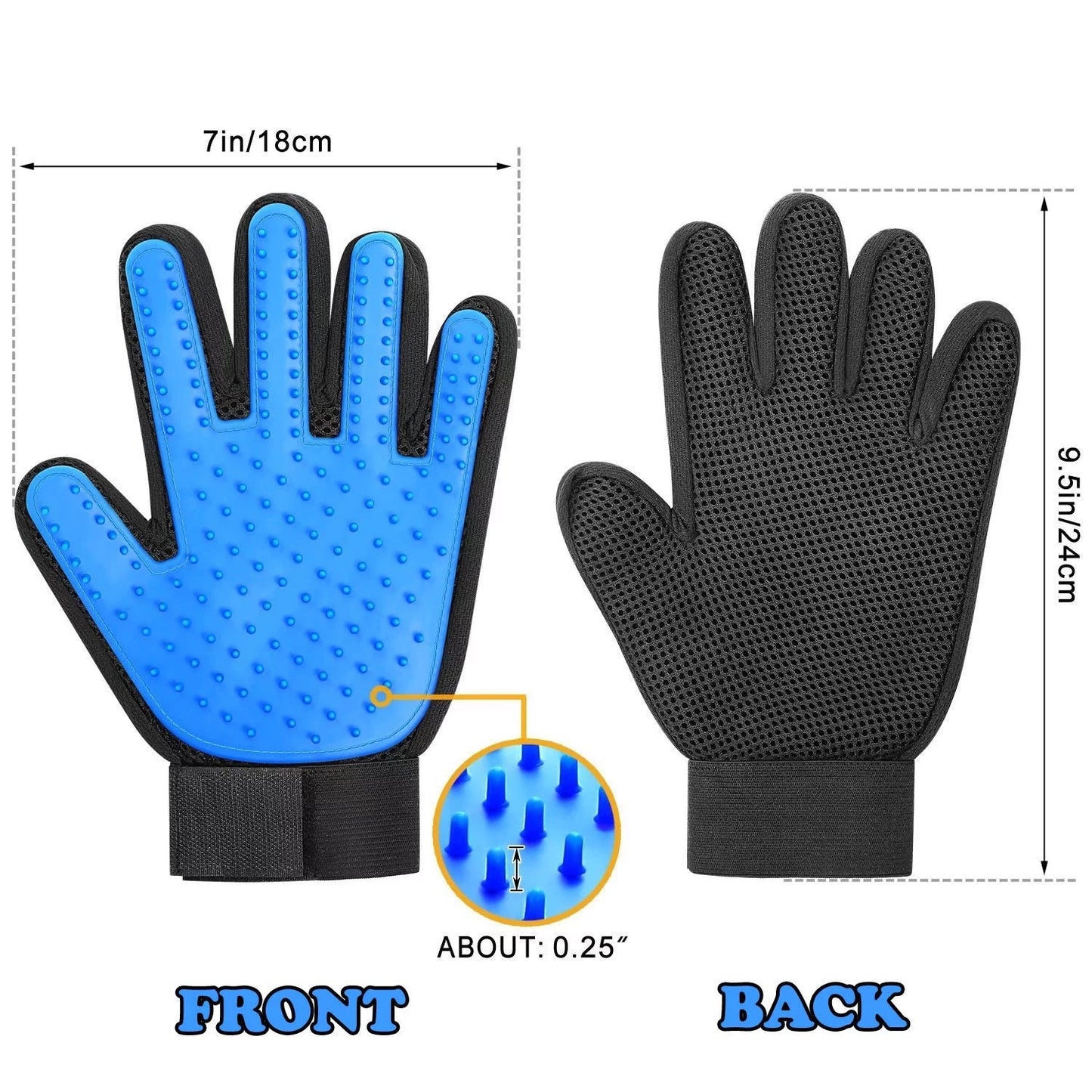 Deshedding Pet Grooming Gloves | Dog Hair Shedder Remover