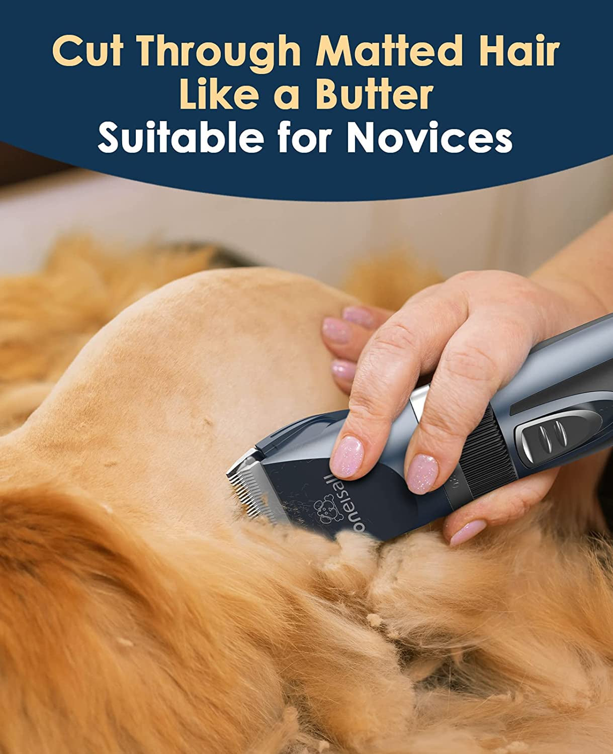 Cat Grooming Clippers with Guards, Oneisall Cordless Kit | Quiet Trims