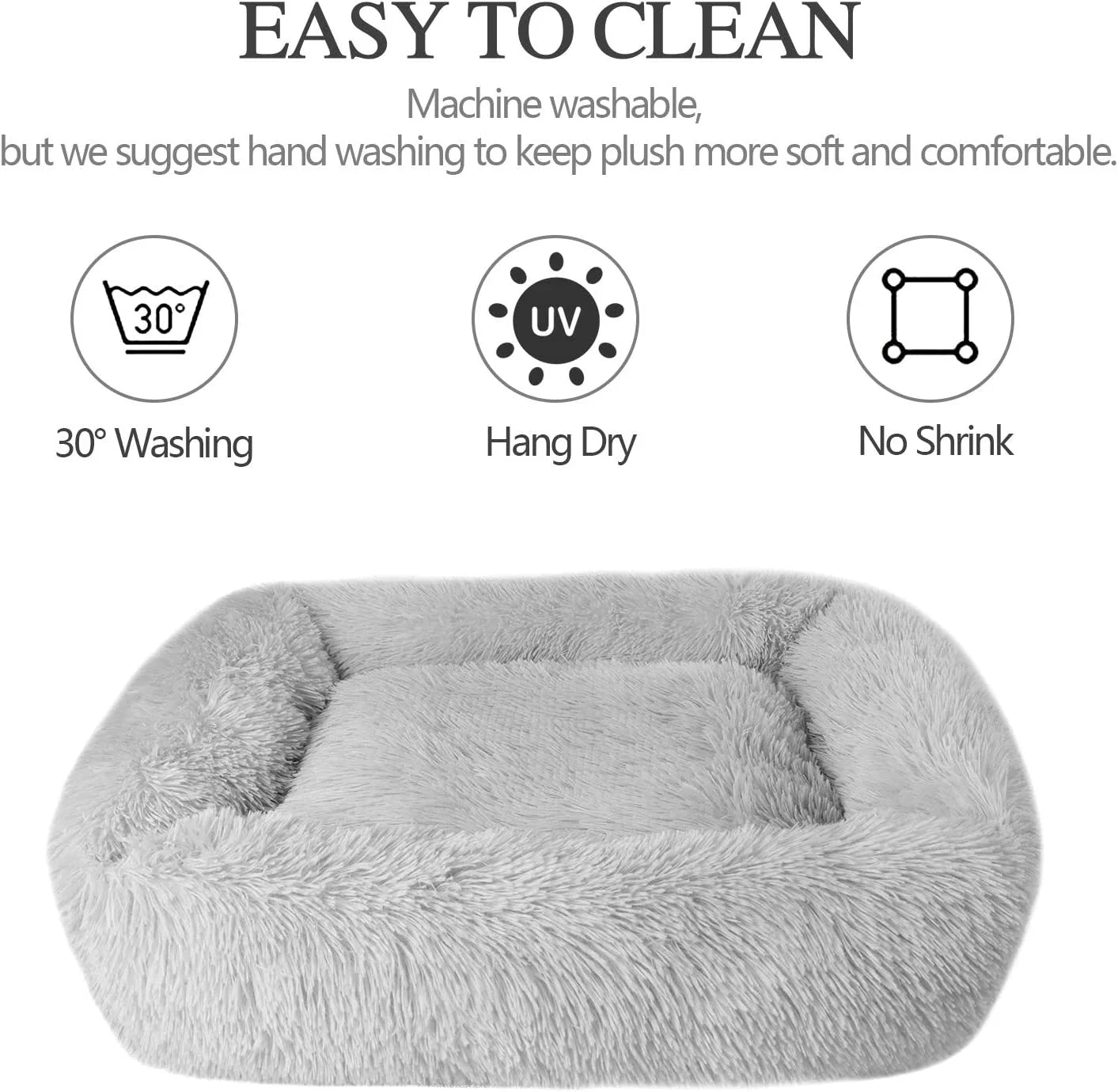Plush Cat Bed for Indoor Cats & Small Dogs | 26" Washable Cushion