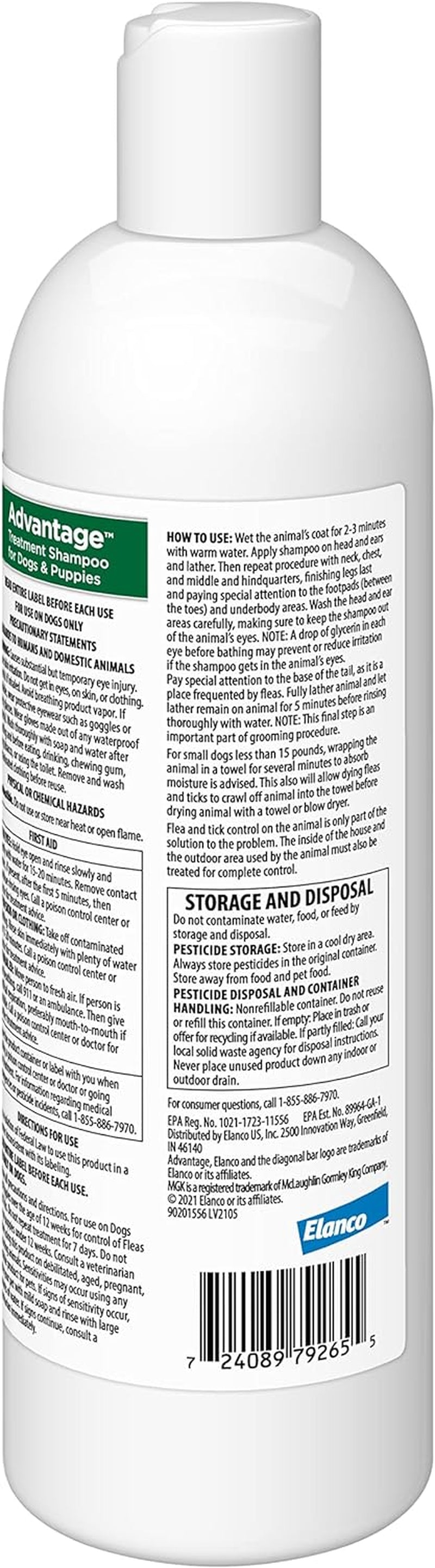 Advantage Flea and Tick Treatment Shampoo for Dogs and Puppies | 12 oz Bottle