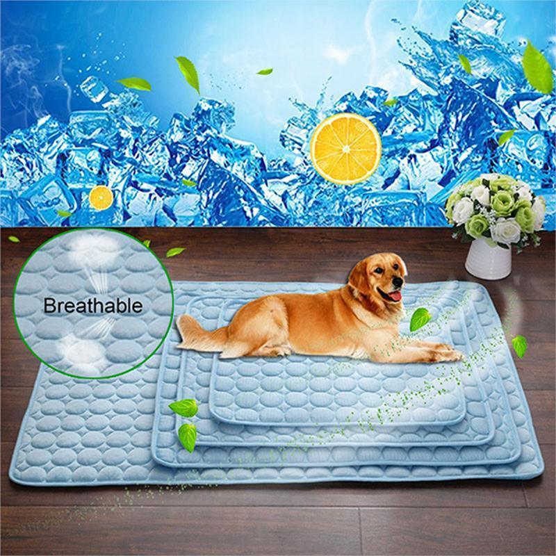 Ice Silk Pet Cooling Mat | Self-Cooling Breathable Pad