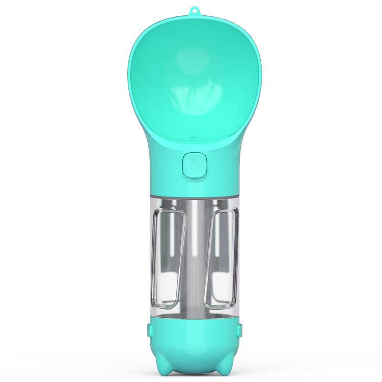 Portable Dog Water Bottle With Poop Bag Holder | 3-In-1